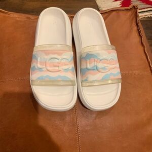 UGG Women Cali Collage Slide W/ rainbow color way